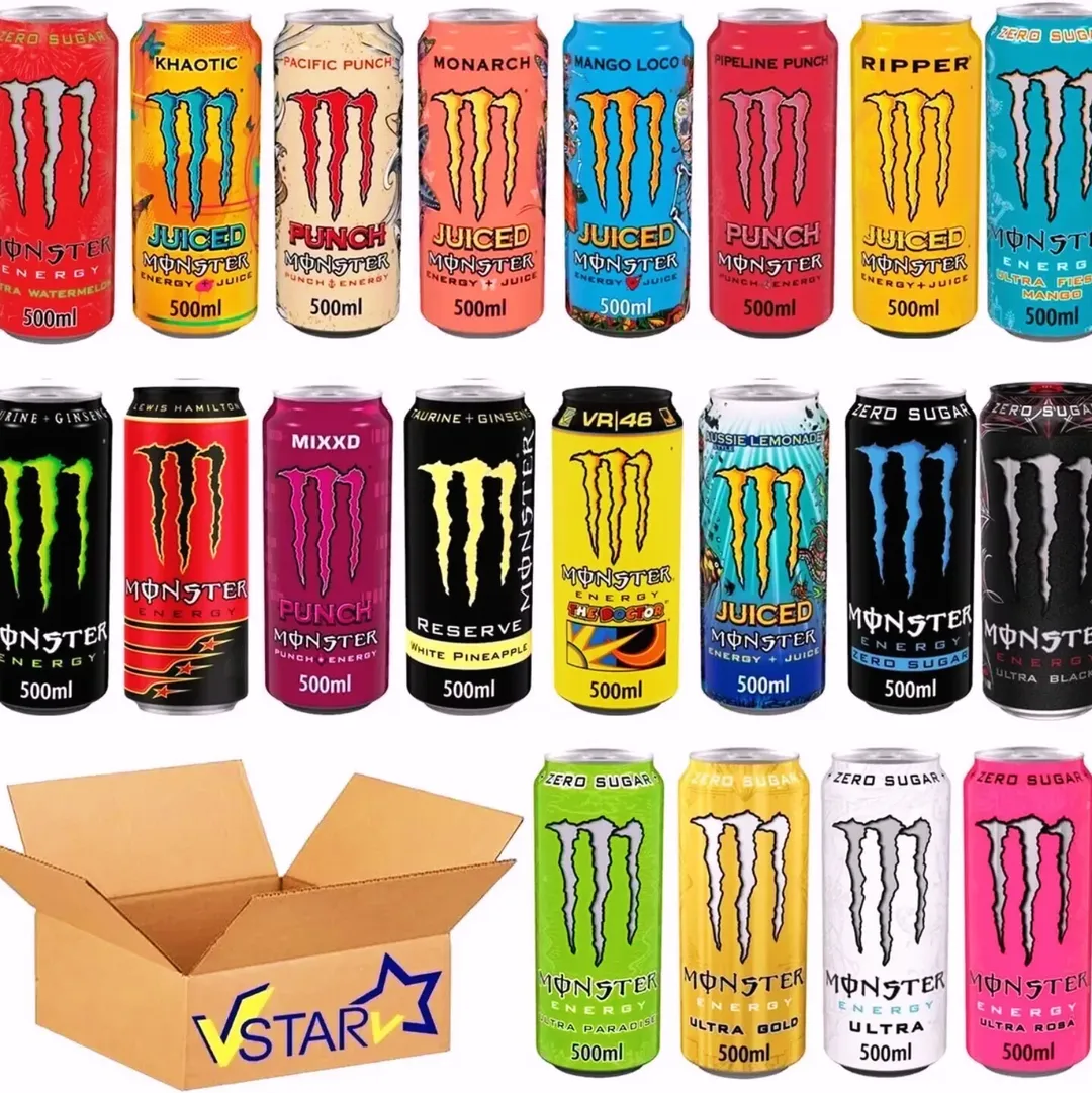 نوشیدنی انرژی زا مانستر (Monster) ۵۰۰ میلی لیتری کارتن ۲۴ عددی