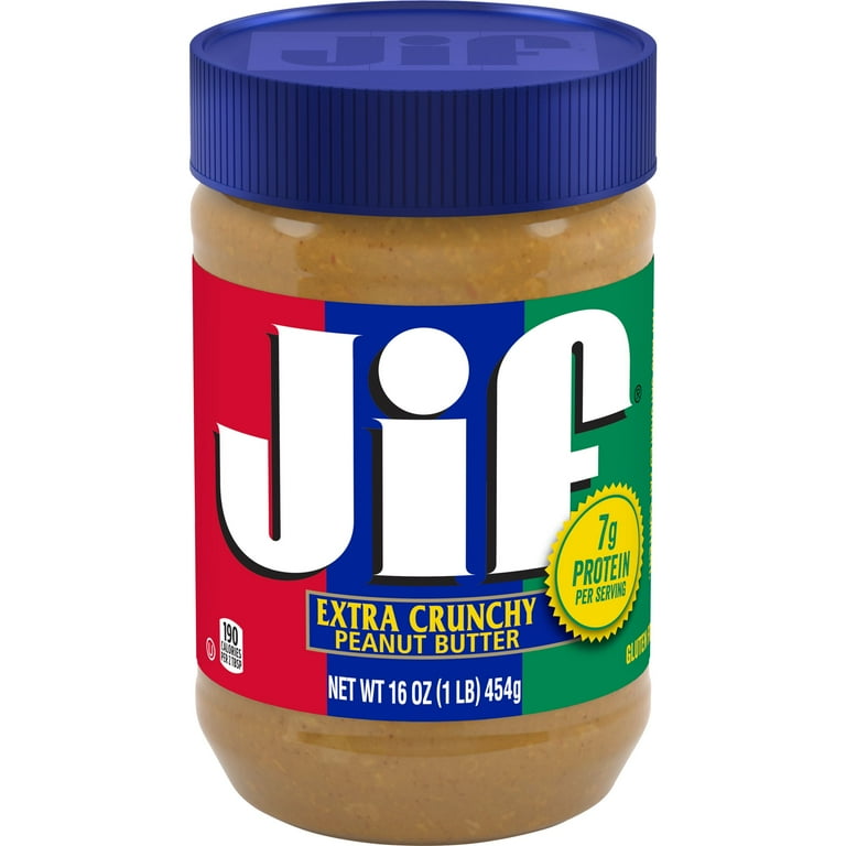 کره بادام‌زمینی درب آبی کرانچی جی ای اف (Jif) 445 گرم کارتن 12 عددی